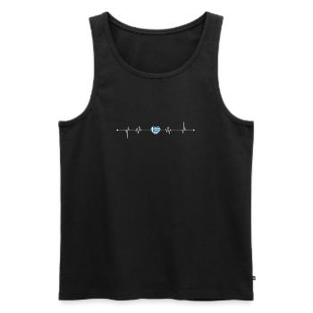 Griechische Herzschlag-Flagge - Männer Premium Bio Tank Top - Schwarz - Vorne - AI Model Male 178 light (178cm)