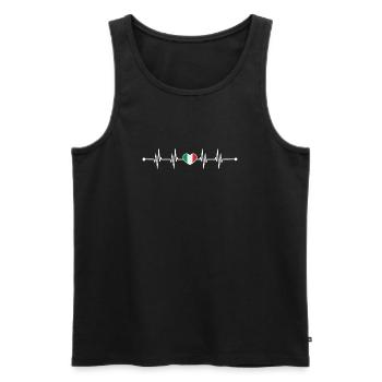Italian Flag Heartbeat Design - Men's Premium Organic Tank Top - black - Front - AI Model Male 178 light (178cm)