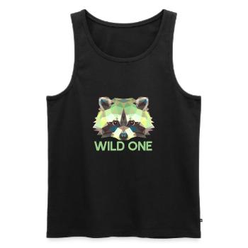 Raccoon Raccoon Wild One Geometric - Men's Premium Organic Tank Top - black - Front - Michal (187cm)