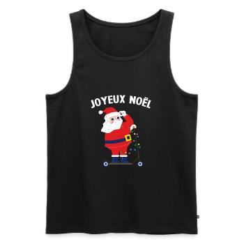 Joyeux Noël Père Noël Rider Trottinette Humour - Débardeur bio Premium Homme - noir - Devant - Michal (187cm)