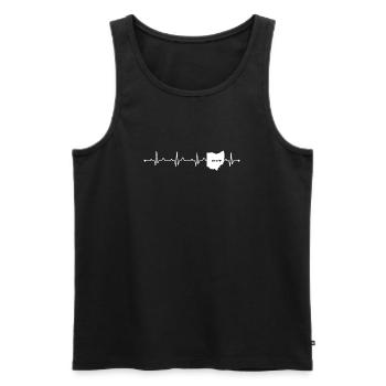 ECG de battement cardiaque de l’Ohio State Proud USA State Racines - Débardeur bio Premium Homme - noir - Devant - AI Model Male 178 light (178cm)
