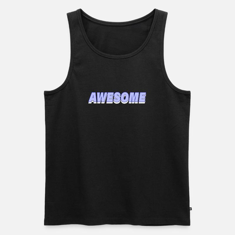 AWESOME - Männer Premium Bio Tank Top - Schwarz