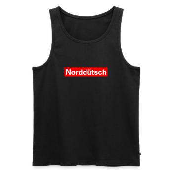 Nordduetsch Plattdeutsch Meer Shirt - Männer Premium Bio Tank Top - Schwarz - Vorne - Michal (187cm)