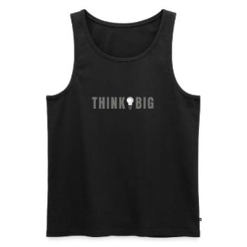 Think big - Glühbirne Motiv & Schriftzug - Männer Premium Bio Tank Top - Schwarz - Vorne - Michal (187cm)