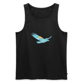 Oiseau & Soleil - Débardeur bio Premium Homme - noir - Devant - AI Model Male 178 light (178cm)