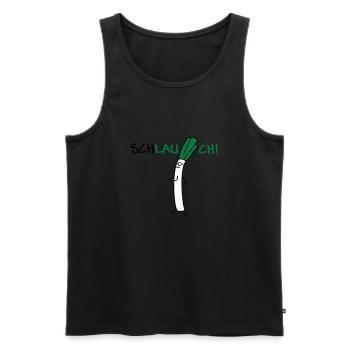 Schlauer Lauch - Männer Premium Bio Tank Top - Schwarz - Vorne - AI Model Male 178 light (178cm)