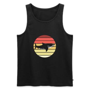 Hai Retro Style Vintage - Männer Premium Bio Tank Top - Schwarz - Vorne - Michal (187cm)