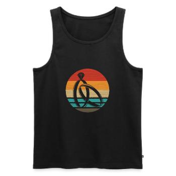 Wedding Rings Retro Style Vintage - Men's Premium Organic Tank Top - black - Front - Michal (187cm)