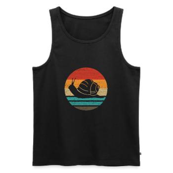 Snail Retro Style Vintage - Men's Premium Organic Tank Top - black - Front - AI Model Male 178 light (178cm)