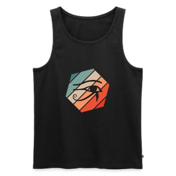 Eye Of Horus Retro Style Vintage - Men's Premium Organic Tank Top - black - Front - Michal (187cm)