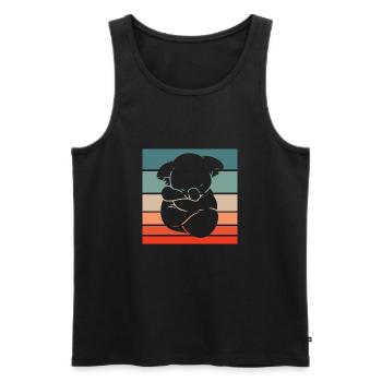 Koala Retro Style Vintage - Männer Premium Bio Tank Top - Schwarz - Vorne - AI Model Male 178 light (178cm)