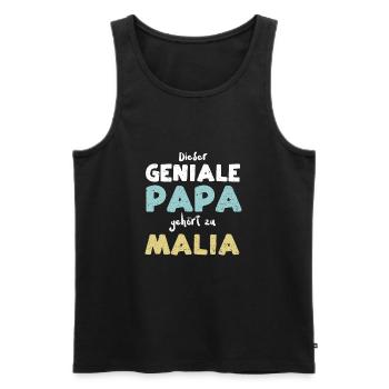 Dieser Geniale Papa Gehört Zu Malia - Männer Premium Bio Tank Top - Schwarz - Vorne - AI Model Male 178 light (178cm)