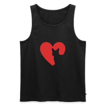 Heart French Bulldog, Frenchie Dog - Men's Premium Organic Tank Top - black - Front - Michal (187cm)