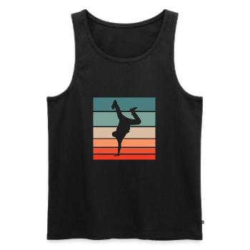 Breakdance Retro Style Vintage - Männer Premium Bio Tank Top - Schwarz - Vorne - AI Model Male 178 light (178cm)