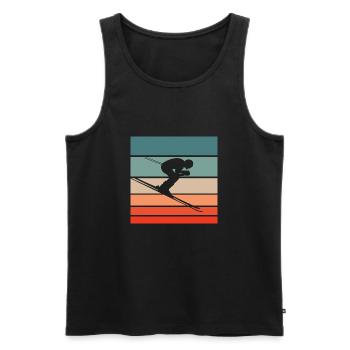 Skiing Retro Style Vintage - Men's Premium Organic Tank Top - black - Front - Michal (187cm)