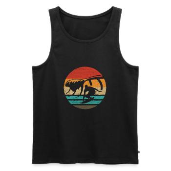 Surfen Retro Style Vintage - Männer Premium Bio Tank Top - Schwarz - Vorne - AI Model Male 178 light (178cm)