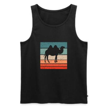 Kamel Retro Style Vintage - Männer Premium Bio Tank Top - Schwarz - Vorne - AI Model Male 178 light (178cm)