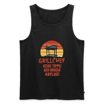 Grillchef Keine Tipps Bier Bringen Abflug Griller - Männer Premium Bio Tank Top - Schwarz - Vorne - Michal (187cm)