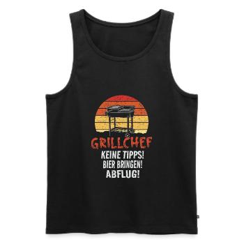 Grillchef Keine Tipps Bier Bringen Abflug Grill - Männer Premium Bio Tank Top - Schwarz - Vorne - Michal (187cm)