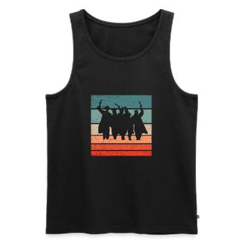 Abschlussfeier Retro Style Vintage - Männer Premium Bio Tank Top - Schwarz - Vorne - Michal (187cm)