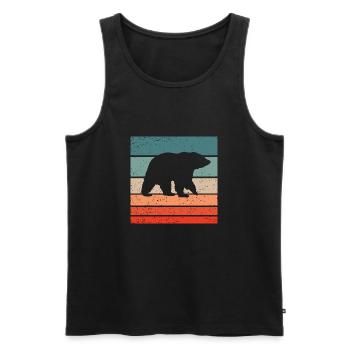 Ours Retro Style Vintage - Débardeur bio Premium Homme - noir - Devant - Michal (187cm)