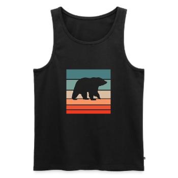 Ours Retro Style Vintage - Débardeur bio Premium Homme - noir - Devant - Michal (187cm)