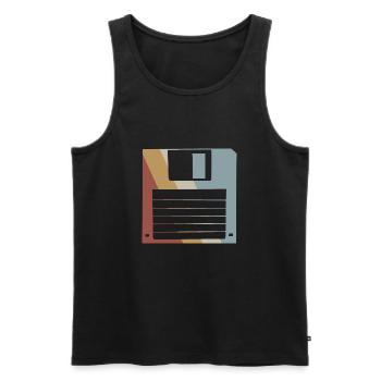 Floppy Retro Style Vintage - Débardeur bio Premium Homme - noir - Devant - Michal (187cm)