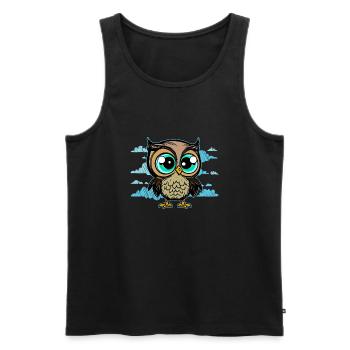 Junge mag Eulen Wildtiere Tiere Wald Wildnis - Männer Premium Bio Tank Top - Schwarz - Vorne - Michal (187cm)