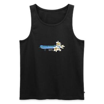 skate sk8 skateboarder "skateing-flower" halfpipe - Männer Premium Bio Tank Top - Schwarz - Vorne - AI Model Male 178 light (178cm)