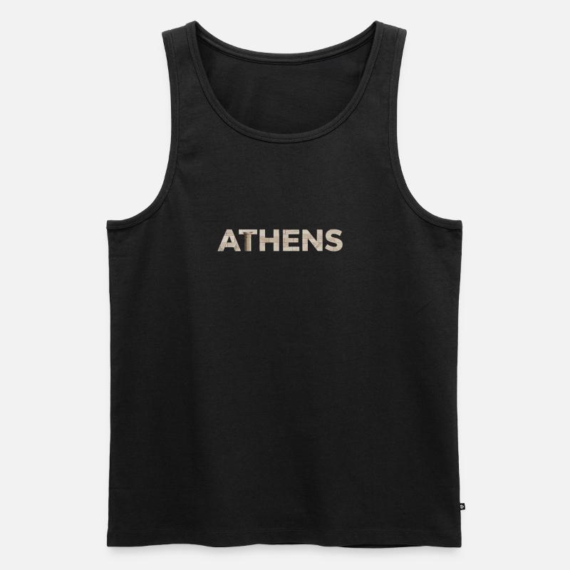 ATHENS – Marble Architectural Typography - Männer Premium Bio Tank Top - Schwarz