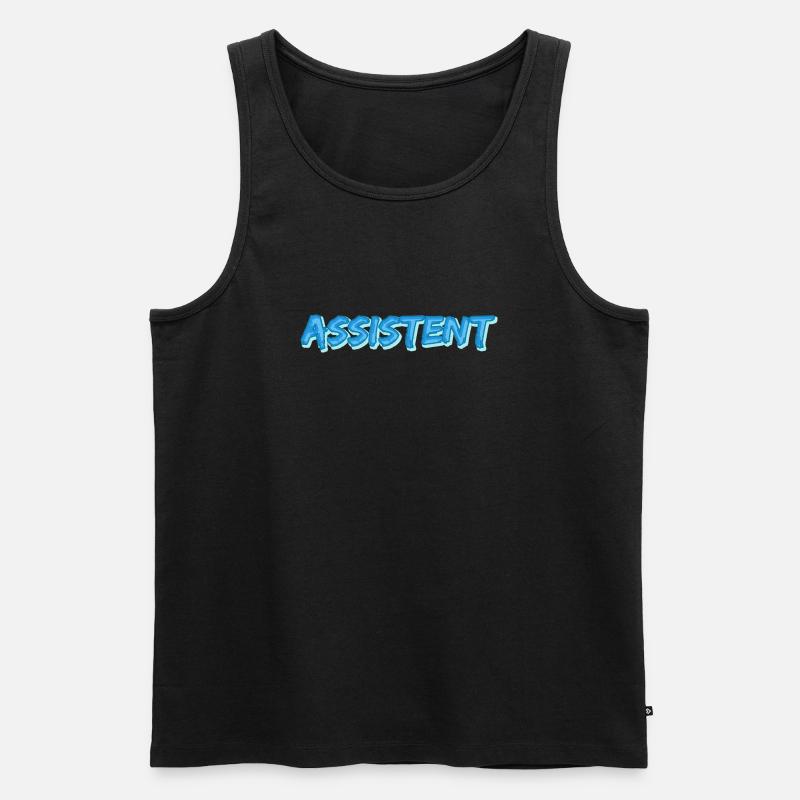 Assistent als Comic - Männer Premium Bio Tank Top - Schwarz