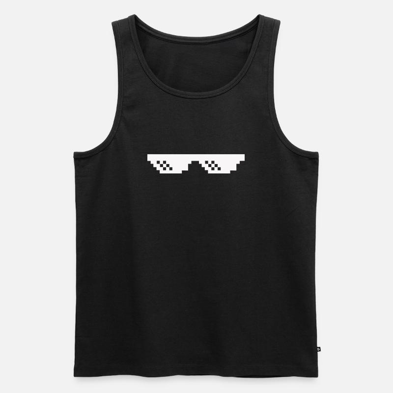 Pixel Sonnenbrille - Männer Premium Bio Tank Top - Schwarz