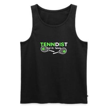 Tennis Matchball Tennisschläger "dr.tennis match" - Männer Premium Bio Tank Top - Schwarz - Vorne - Michal (187cm)