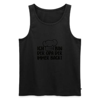 Ich bin der Opa der immer backt - Männer Premium Bio Tank Top - Schwarz - Vorne - Michal (187cm)