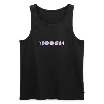 Pastel Moon Phases - Men's Premium Organic Tank Top - black - Front - AI Model Male 178 light (178cm)