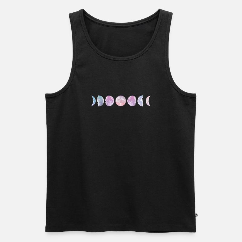 Pastellfarbene Mondphasen - Männer Premium Bio Tank Top - Schwarz