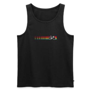 Vibrant Rainbow Bicycle Pattern - Men's Premium Organic Tank Top - black - Front - Michal (187cm)
