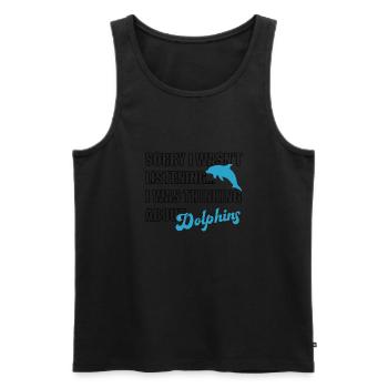 Mignon dauphins drôle Citation Animal marin Océan - Débardeur bio Premium Homme - noir - Devant - Michal (187cm)