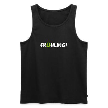 Frühling Saison Camping coole Quotes Comic Gesicht - Männer Premium Bio Tank Top - Schwarz - Vorne - Michal (187cm)