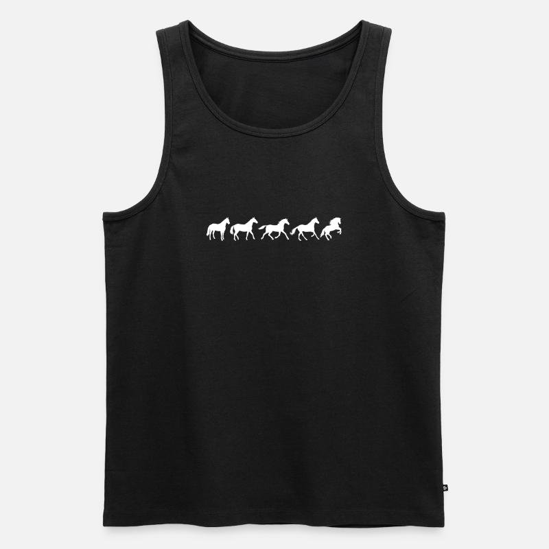 ! Evolution Cheval en mouvement - Débardeur bio Premium Homme - noir