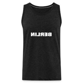 Berlin - Men's Premium Organic Tank Top - charcoal grey - Front - Alexander (188cm)