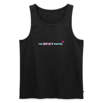 Yo ! Épicé. | Style rétro de l’an 2000 - Débardeur bio Premium Homme - noir - Devant - Michal (187cm)