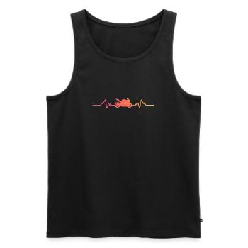 Motorradfahrer Sunset Heartbeat Motorrad - Männer Premium Bio Tank Top - Schwarz - Vorne - Michal (187cm)