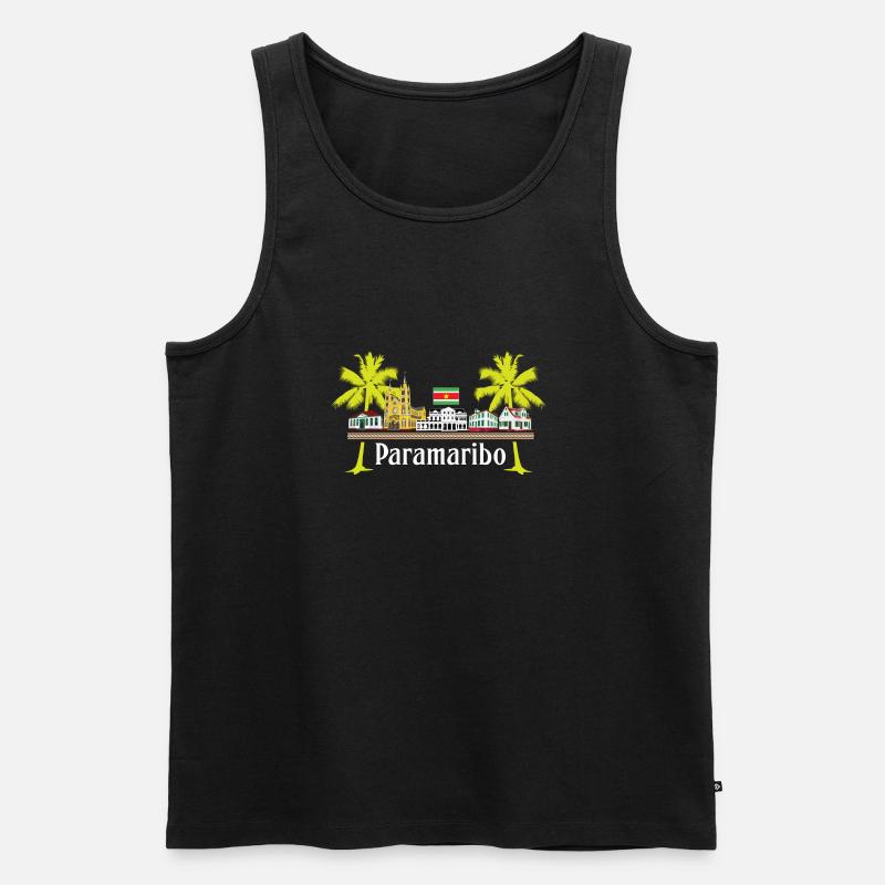 Cabins Paramaribo - Männer Premium Bio Tank Top - Schwarz