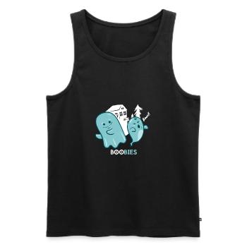 Ghosts T-Shirt Boobies Funny Halloween T-Shirt - Men's Premium Organic Tank Top - black - Front - Michal (187cm)