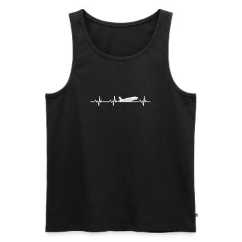 Pulsschlag Flugzeug - Männer Premium Bio Tank Top - Schwarz - Vorne - Michal (187cm)