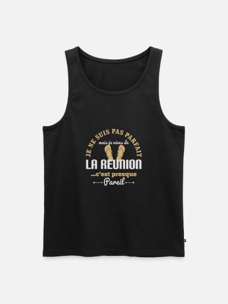 Je Ne Suis Pas Parfait Mais Je Viens De La Réunion - Débardeur bio Premium Homme - noir