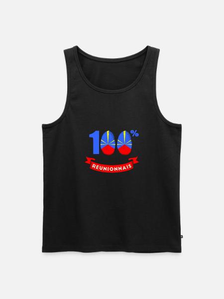 Je Suis 100% Réunionnais - Ile de La Réunion 974 - Débardeur bio Premium Homme - noir