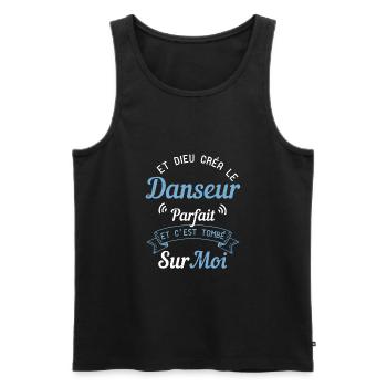 Et Dieu Créa Le Danseur Parfait - Humour Danse - Débardeur bio Premium Homme - noir - Devant - Michal (187cm)