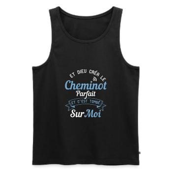 Et Dieu Créa Le Cheminot Parfait - Débardeur bio Premium Homme - noir - Devant - Michal (187cm)